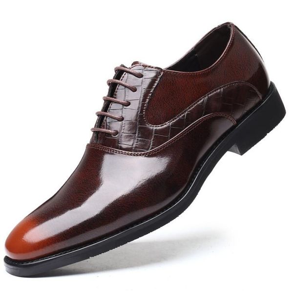 new trendsetter bright leather lace-up flats shoes for men designer wedding dress oxford formal shoes sapato social masculino, Black
new trendsetter bright leather lace-up flats shoes for men designer wedding dress oxford formal shoes sapato social masculino, Black