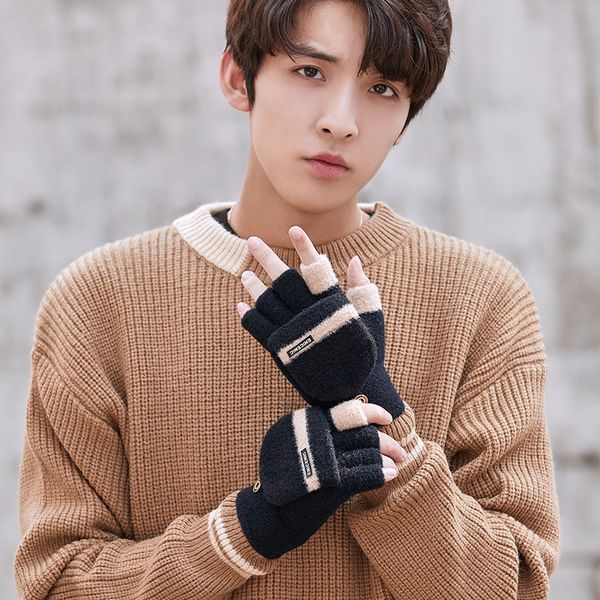 2021 new knitted flip men's plush gloves korean winter riding students warm, Blue;gray
2021 new knitted flip men's plush gloves korean winter riding students warm, Blue;gray