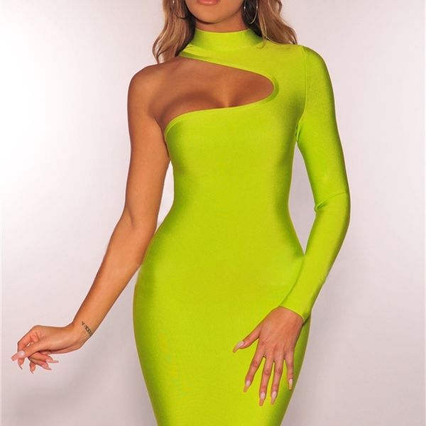 women fashion single long sleeve one shoulder black green bandage dress elegant mini party dress vestido t200604, Black;gray
women fashion single long sleeve one shoulder black green bandage dress elegant mini party dress vestido t200604, Black;gray