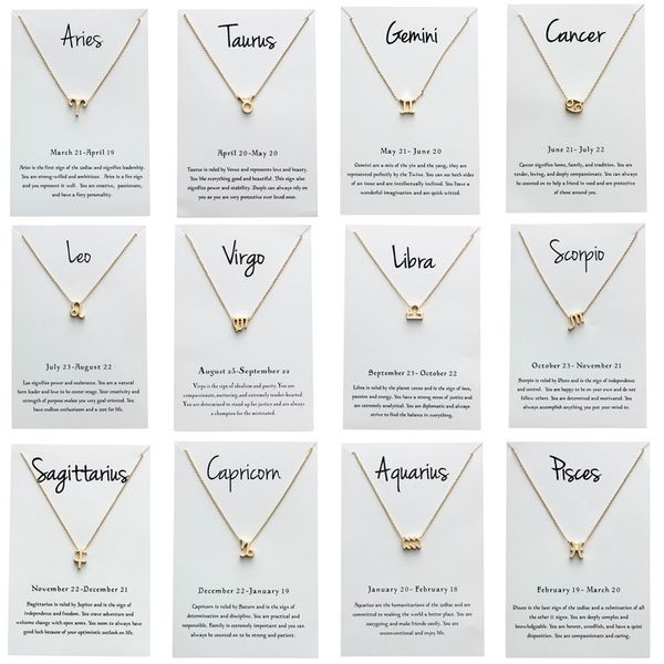 12 constellation pendant sign necklace gold/silver colors birthday gifts amulet zodiac signs message card for women girl
12 constellation pendant sign necklace gold/silver colors birthday gifts amulet zodiac signs message card for women girl