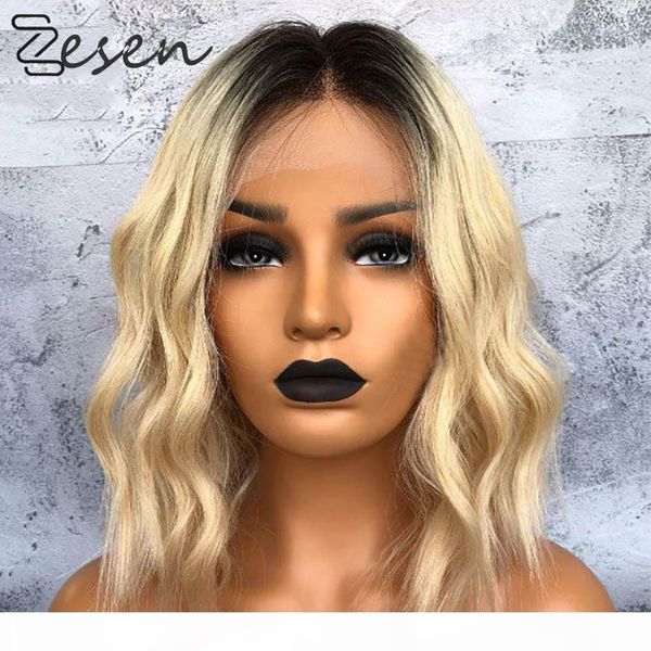 zesen 13*4 lace front synthetic hair wigs ombre brown blonde color natural wave short bob lace wig for women, Black
zesen 13*4 lace front synthetic hair wigs ombre brown blonde color natural wave short bob lace wig for women, Black