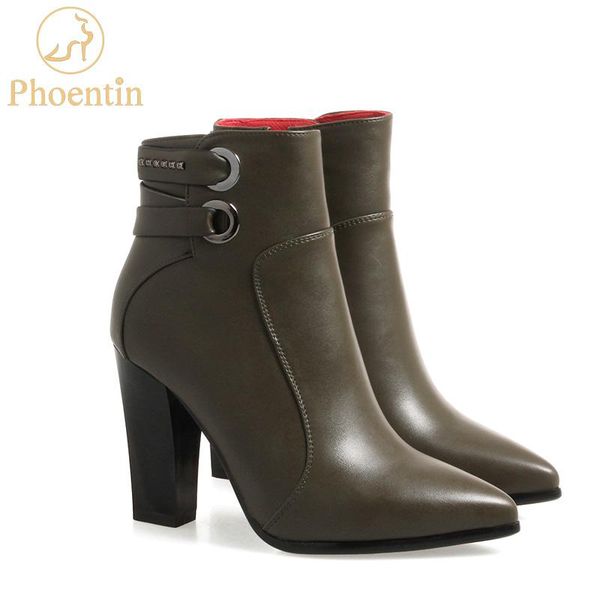 boots phoentin pu leather ladies ankle super high spike heel pointed toe strap jackboots with metal decoration ft215, Black
boots phoentin pu leather ladies ankle super high spike heel pointed toe strap jackboots with metal decoration ft215, Black