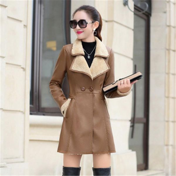 women's 2020 autumn and winter fashion long-sleeved long straight straight solid color leather warm padded leather coat g951, Black
women's 2020 autumn and winter fashion long-sleeved long straight straight solid color leather warm padded leather coat g951, Black