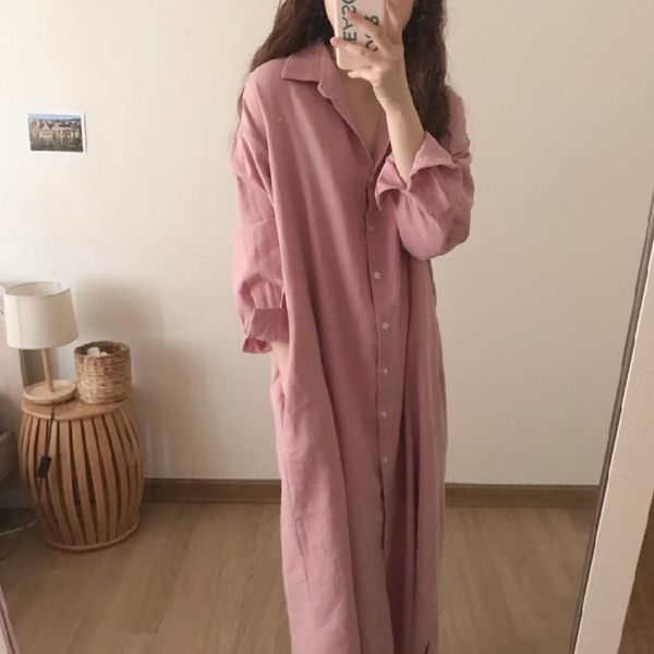 dress women 2020 spring autumn new style female clohtes solid color long sleeve loose casual cotton linen women dress, Black;gray
dress women 2020 spring autumn new style female clohtes solid color long sleeve loose casual cotton linen women dress, Black;gray