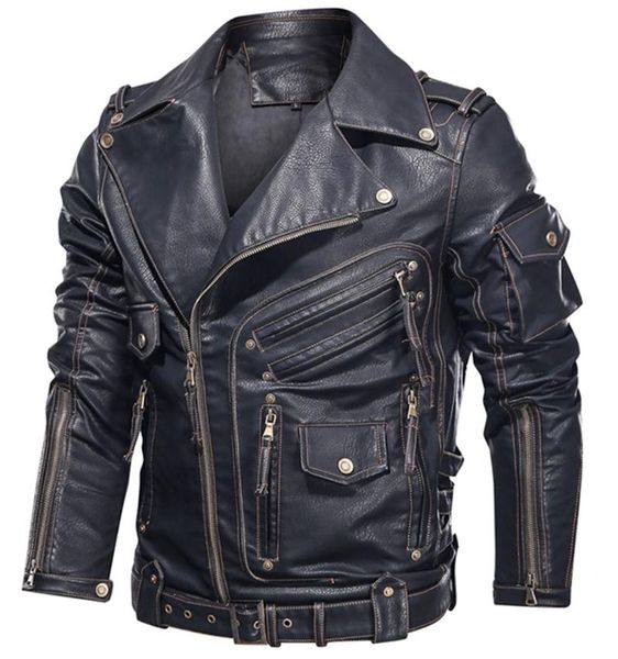 men's fur & faux mens winter leather jacket motorcycle pu men cool zipper multi-pocket bike chaquetas hombre coats, Black
men's fur & faux mens winter leather jacket motorcycle pu men cool zipper multi-pocket bike chaquetas hombre coats, Black