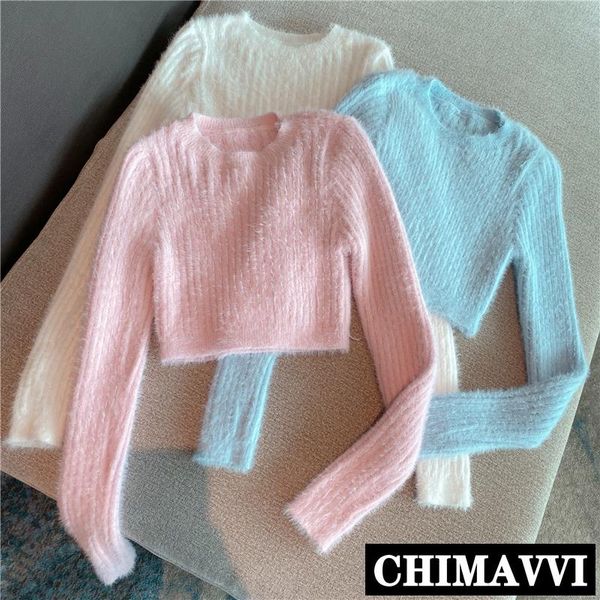 2021 autumn and winter new fashion round collar plush knitted women sweet solid color short sweaters sweet knitwear, White;black
2021 autumn and winter new fashion round collar plush knitted women sweet solid color short sweaters sweet knitwear, White;black