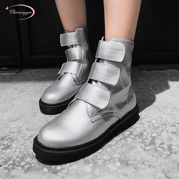 korean casual style comfortable round toe ankle boots hook waterproof silver black low heel motorcycle boots women's shoes
korean casual style comfortable round toe ankle boots hook waterproof silver black low heel motorcycle boots women's shoes