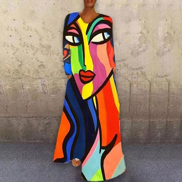 plus size woman long dress fashion print long sleeve o-neck loose dresses for women party maxi dress vestidos large size dresses, Black;gray
plus size woman long dress fashion print long sleeve o-neck loose dresses for women party maxi dress vestidos large size dresses, Black;gray