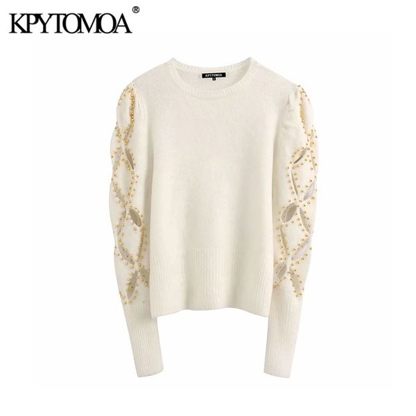 vintage stylish beading appliques knitted sweater women 2020 fashion o neck hollow out sleeve female pullovers chic lj201114, White;black
vintage stylish beading appliques knitted sweater women 2020 fashion o neck hollow out sleeve female pullovers chic lj201114, White;black