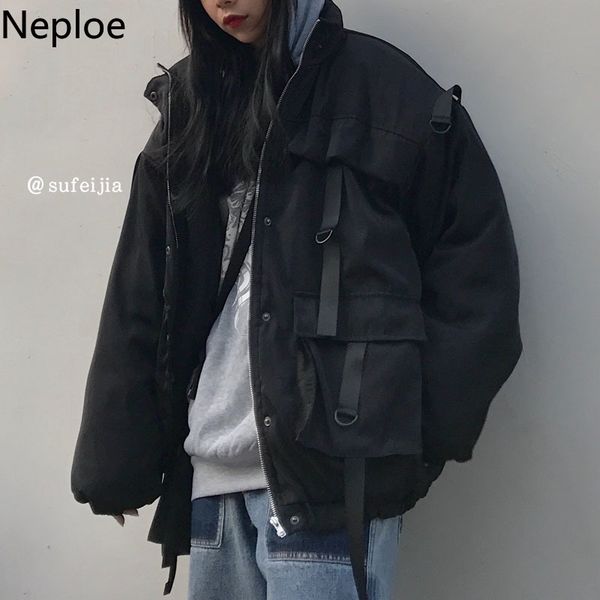 neploe harajuku hip-hop women parkas winter korean thicken hooded jacket spring new black streetwear bf style coat outwear 201130
neploe harajuku hip-hop women parkas winter korean thicken hooded jacket spring new black streetwear bf style coat outwear 201130