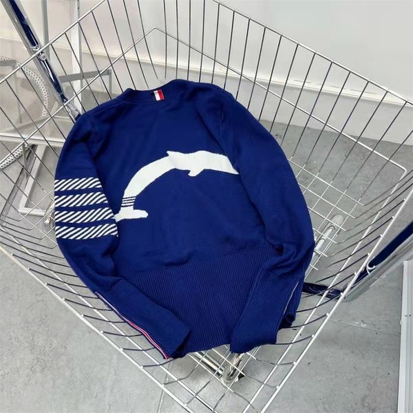2022 spring new tide tb college style youth aging jacquard simple and comfortable couple cardigan, White