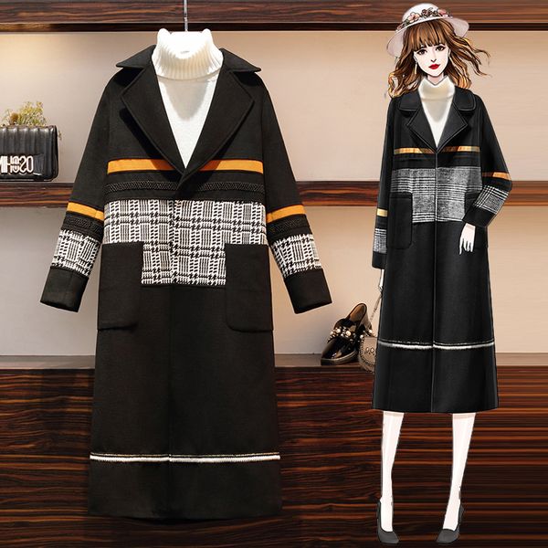 fashion coat women's fall winter jacket mid-long casual blended wool outerwear overcoat ladies black woolen coats 4xl
fashion coat women's fall winter jacket mid-long casual blended wool outerwear overcoat ladies black woolen coats 4xl