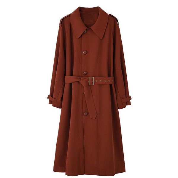 spring and autumn 2020 new fashion ladies windbreaker long loose temperament belt lapel long sleeve coat, Tan;black 
spring and autumn 2020 new fashion ladies windbreaker long loose temperament belt lapel long sleeve coat, Tan;black