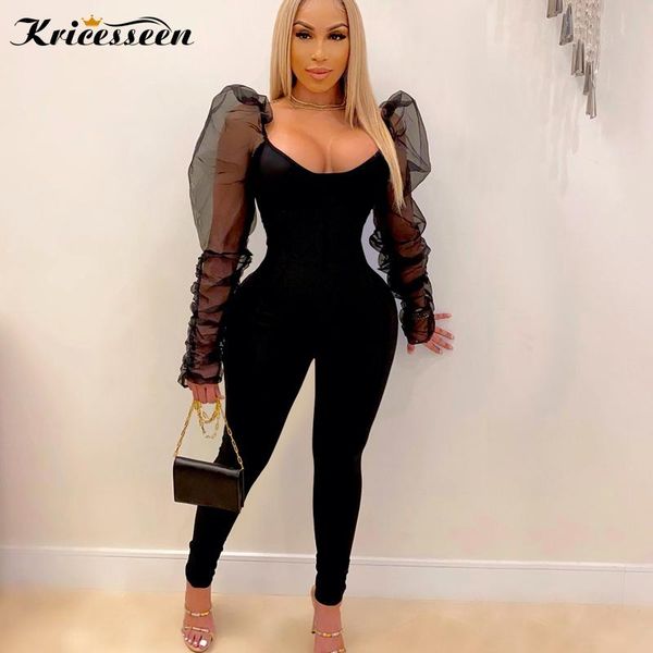 kricesseen black mesh patchwork skinny long pant jumpsuit women puff sleeve bodycon party clubwear one pieces jumpsuits, Black;white
kricesseen black mesh patchwork skinny long pant jumpsuit women puff sleeve bodycon party clubwear one pieces jumpsuits, Black;white