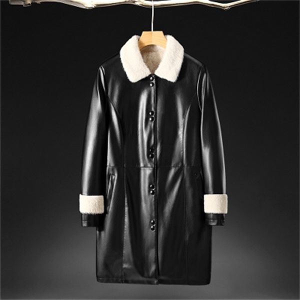 2020 winter velvet thick of medium-age female plutonium fake leather jacket outwear plus size 5xl ritz, Black 
2020 winter velvet thick of medium-age female plutonium fake leather jacket outwear plus size 5xl ritz, Black