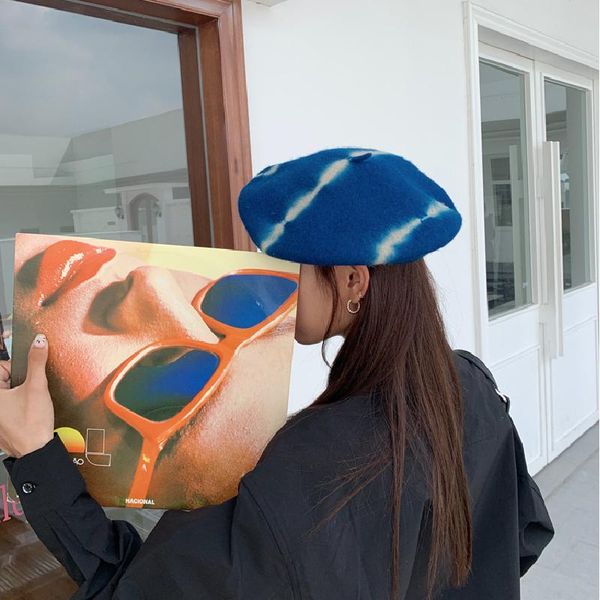 winter spring christmas gift beret women elegant oriental design style tie-dye process production hat wool warm soft fashion cap, Blue;gray
winter spring christmas gift beret women elegant oriental design style tie-dye process production hat wool warm soft fashion cap, Blue;gray