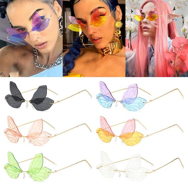 sunglasses retro street butterfly frameless glasses uv400 gradient transparent lens, White;black
sunglasses retro street butterfly frameless glasses uv400 gradient transparent lens, White;black