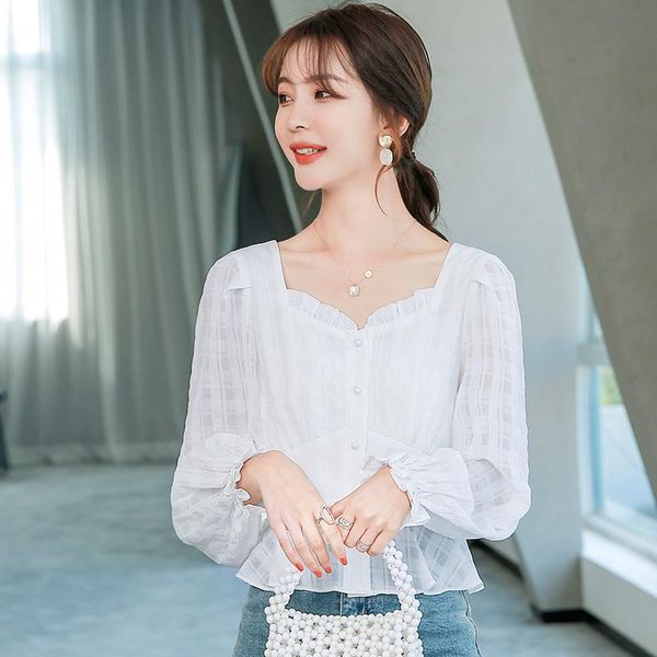 women's blouses & shirts woman feminina vintage blouse fashion clothes 2021 spring autumn white chiffon female d0089
women's blouses & shirts woman feminina vintage blouse fashion clothes 2021 spring autumn white chiffon female d0089