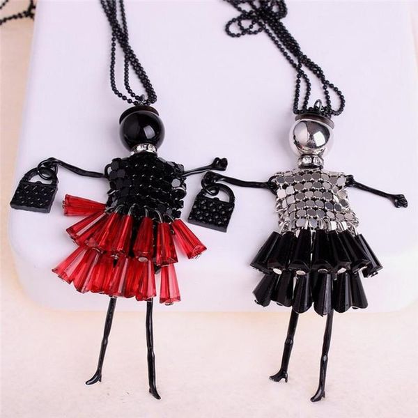 pinksee novelty personality design metal doll necklace long chain crystal bag girl pendant necklace ladies charm party jewelry, Silver
pinksee novelty personality design metal doll necklace long chain crystal bag girl pendant necklace ladies charm party jewelry, Silver