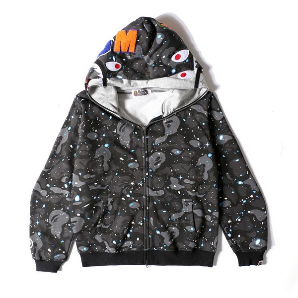 autumn and winter new men's starry night glow double hat fleece hooded sweater, Black
autumn and winter new men's starry night glow double hat fleece hooded sweater, Black