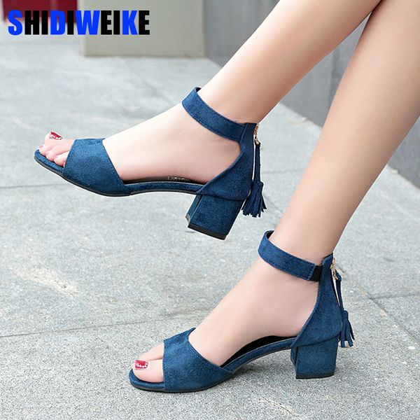 woman shoes 2020 summer tassel flock women sandals fringe sandal heels thick high heels sandals sandalias m849 t200529, Black 
woman shoes 2020 summer tassel flock women sandals fringe sandal heels thick high heels sandals sandalias m849 t200529, Black