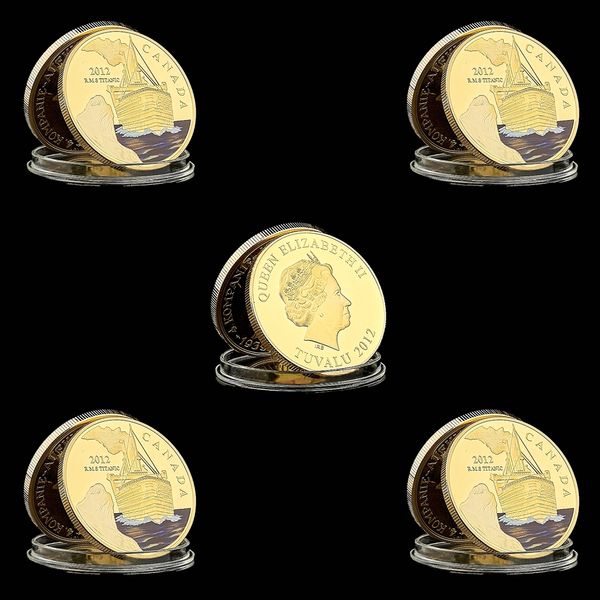 5pcs rms titanic 2012 canada 100 year anniversary memory of rms victims commemorative tragedy of titanic gold plated coin collection
5pcs rms titanic 2012 canada 100 year anniversary memory of rms victims commemorative tragedy of titanic gold plated coin collection