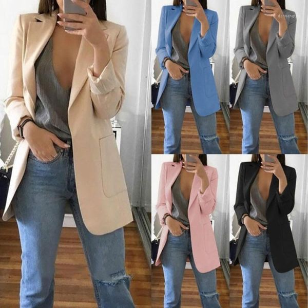 women autumn cardigans long sleeves slim fit turn-down collar female suit coat ik881, Black;brown
women autumn cardigans long sleeves slim fit turn-down collar female suit coat ik881, Black;brown