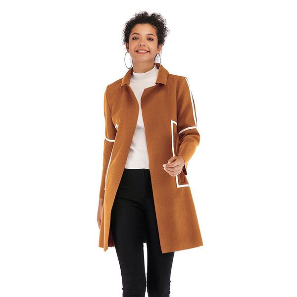 2021 fashion woolen trench women thick long sleeve turn down collar versatile solid patchwork coat ladies plus size, Tan;black
2021 fashion woolen trench women thick long sleeve turn down collar versatile solid patchwork coat ladies plus size, Tan;black