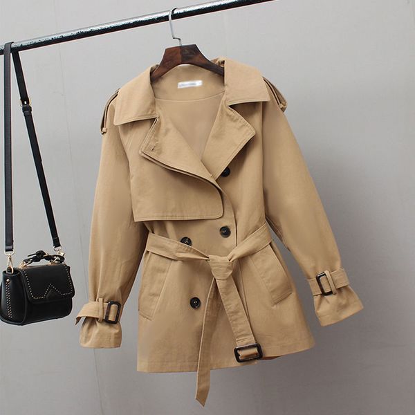 2020 spring and autumn new fashion women's windbreaker waist short female trench coat casual wild women clothing khaki, Tan;black
2020 spring and autumn new fashion women's windbreaker waist short female trench coat casual wild women clothing khaki, Tan;black