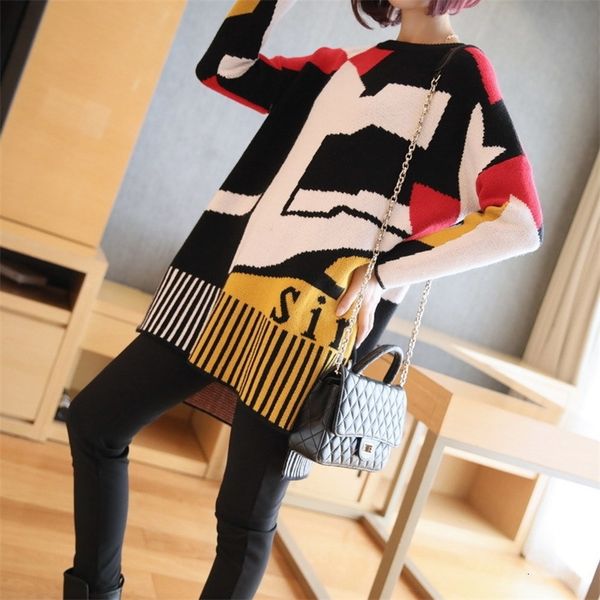 deat women's sweater knit elegant mature vintage style print striped geometric contrast loose round collar cloth aq265 201221, White;black
deat women's sweater knit elegant mature vintage style print striped geometric contrast loose round collar cloth aq265 201221, White;black