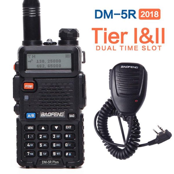 walkie talkie baofeng dm-5r plus dual band time slot dmr digital analog 1024 channels compatible with mototrbo +speaker mic
walkie talkie baofeng dm-5r plus dual band time slot dmr digital analog 1024 channels compatible with mototrbo +speaker mic
