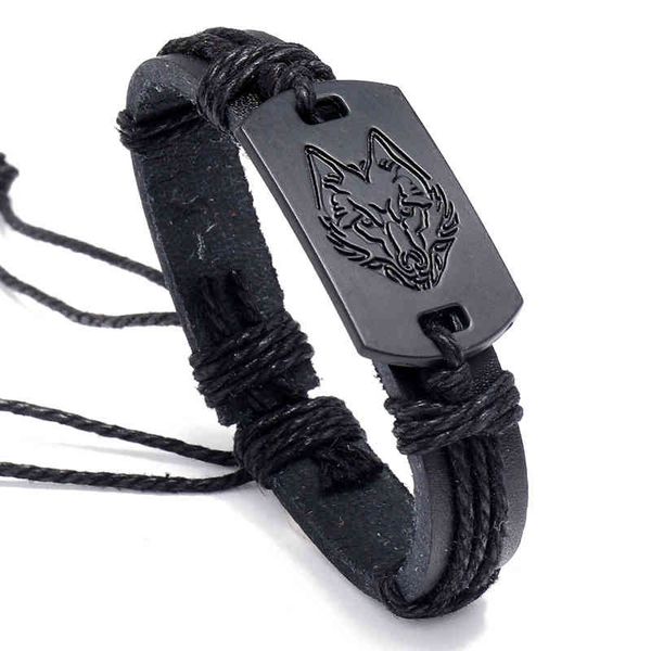 wangaiyao new fashion punk style men's leather bracelet black wolf head multi-layer braided rope for b, Golden;silver
wangaiyao new fashion punk style men's leather bracelet black wolf head multi-layer braided rope for b, Golden;silver