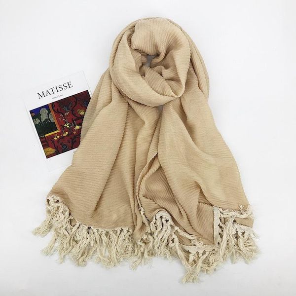 scarves 2021 cotton plain color ripple tassel scarf shawls women wrinkle muslim wrap hijab 5 wholesale 10pcs/lot, Blue;gray
scarves 2021 cotton plain color ripple tassel scarf shawls women wrinkle muslim wrap hijab 5 wholesale 10pcs/lot, Blue;gray