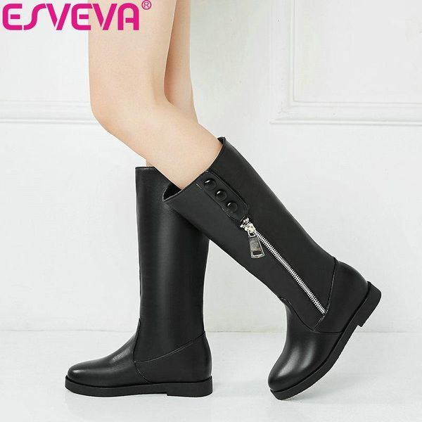 esveva 2020 women boots height increasing med heels mid-calf boots autumn shoes round toe zipper woman shoes size 34-431, Black
esveva 2020 women boots height increasing med heels mid-calf boots autumn shoes round toe zipper woman shoes size 34-431, Black