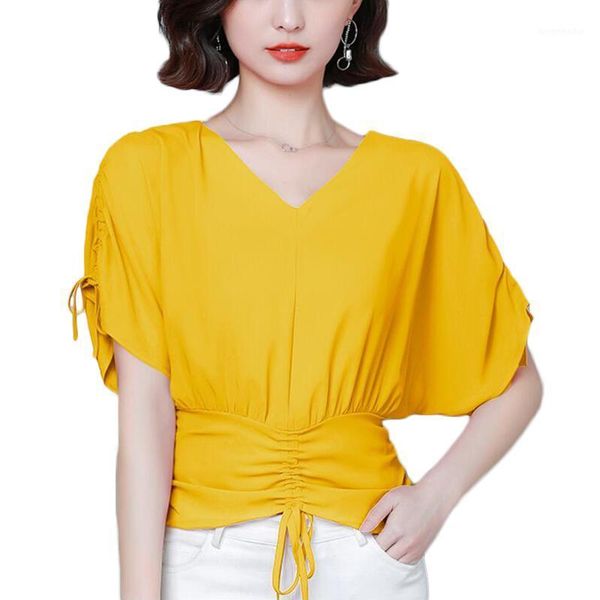 women blouses fashion v-neck waist down lace-up bat sleeve loose kimono chiffon blouse women shirts casual plus size 1, White
women blouses fashion v-neck waist down lace-up bat sleeve loose kimono chiffon blouse women shirts casual plus size 1, White