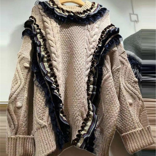 nomikuma 2020 autumn winter thicken sweater korean twisted causal oversize knitted pullover long sleeve o-neck pull femme lj201114, White;black
nomikuma 2020 autumn winter thicken sweater korean twisted causal oversize knitted pullover long sleeve o-neck pull femme lj201114, White;black