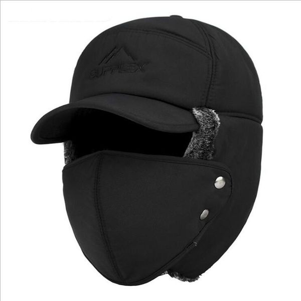 trend winter thermal bomber hats men women fashion ear protection face windproof ski cap with mask velvet thicken couple hat, Black
trend winter thermal bomber hats men women fashion ear protection face windproof ski cap with mask velvet thicken couple hat, Black