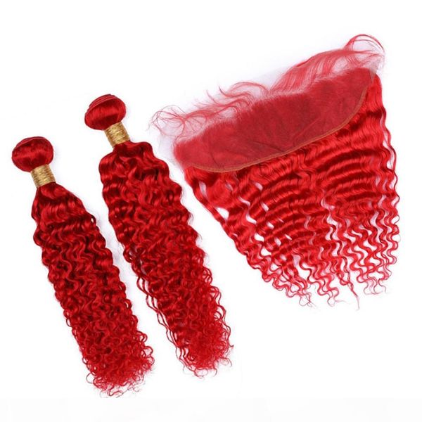 bright red human hair lace frontal closure with 2bundles malaysian deep wave red color weave human hair bundles with frontal red hair wefts, Black
bright red human hair lace frontal closure with 2bundles malaysian deep wave red color weave human hair bundles with frontal red hair wefts, Black
