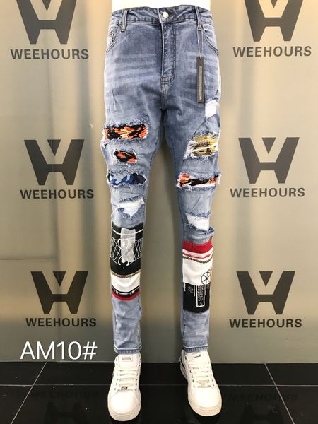 designer design ripped locomotive rapper men's and women's jeans fashion item am09-10, Blue
designer design ripped locomotive rapper men's and women's jeans fashion item am09-10, Blue