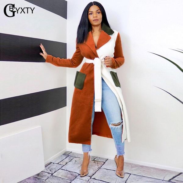 women's trench coats gbyxty femme overcoat winter thick sashes long coat for women patchwork panelled pockets slim windbreaker zl1045, Tan;black
women's trench coats gbyxty femme overcoat winter thick sashes long coat for women patchwork panelled pockets slim windbreaker zl1045, Tan;black