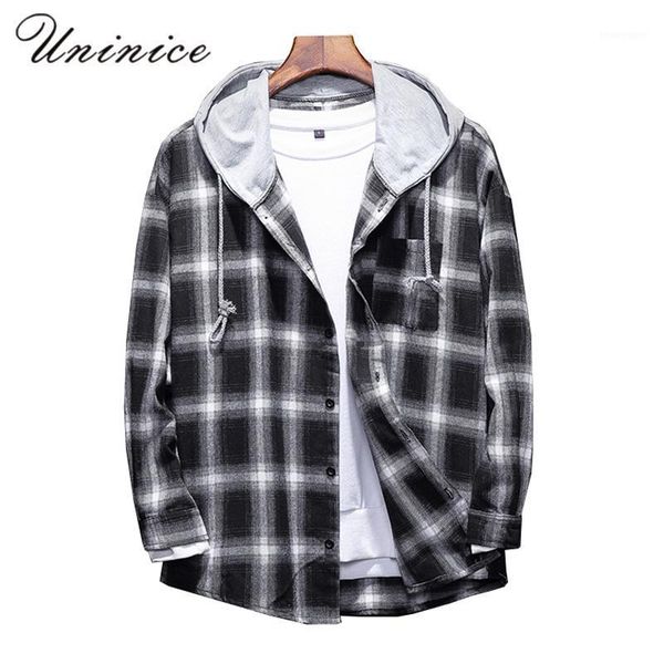men's casual shirts teenager autumn winter plus size 5xl hat plaid shirt big hooded men's cotton punk hip hop out cap, White;black
men's casual shirts teenager autumn winter plus size 5xl hat plaid shirt big hooded men's cotton punk hip hop out cap, White;black