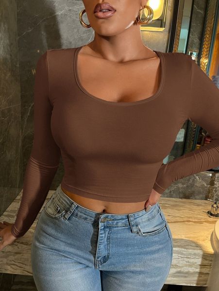 sxy scoop neck crop tee q7ph#, White
