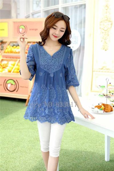 2021 new casual summer women blouses vintage embroidery shirt short sleeve blouse ladies floral womens clothing plus size cotton t2or, White
2021 new casual summer women blouses vintage embroidery shirt short sleeve blouse ladies floral womens clothing plus size cotton t2or, White