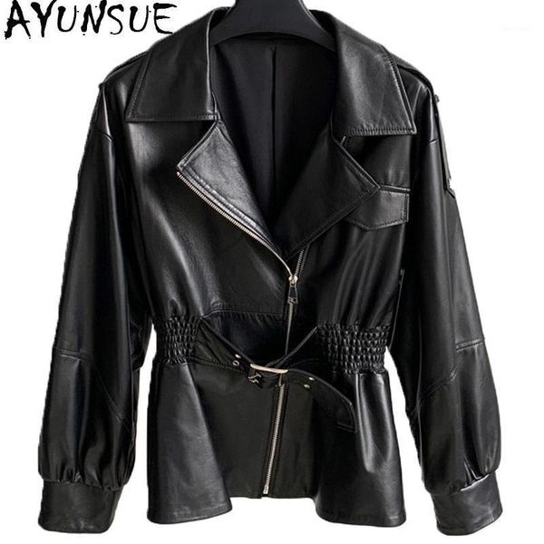 ayunsue motorcycle genuine leather jacket women short women's sheepskin coat feamle spring autumn clothes 2021 mujer chaqueta 911, Black
ayunsue motorcycle genuine leather jacket women short women's sheepskin coat feamle spring autumn clothes 2021 mujer chaqueta 911, Black