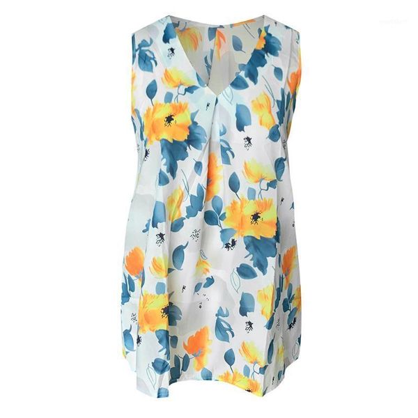 feitong shirt women blouses plus size loose-fitting floral print sleeveless v-neck vest shirt blouse 2020 summer1, White
feitong shirt women blouses plus size loose-fitting floral print sleeveless v-neck vest shirt blouse 2020 summer1, White