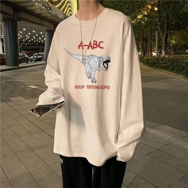 spring and autumn ins cartoon printed long sleeve t-shirt men's korean loose couple bf style bottomed t-shirt, Black
spring and autumn ins cartoon printed long sleeve t-shirt men's korean loose couple bf style bottomed t-shirt, Black