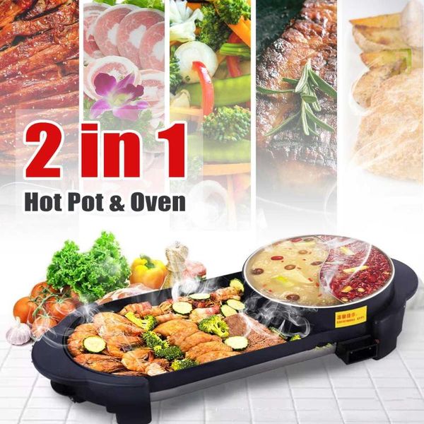 electric skillets 1600w multi cooker 2-in-1 pot & barbecue grill machine smokeless non-stick bbq griddles for home party use
electric skillets 1600w multi cooker 2-in-1 pot & barbecue grill machine smokeless non-stick bbq griddles for home party use