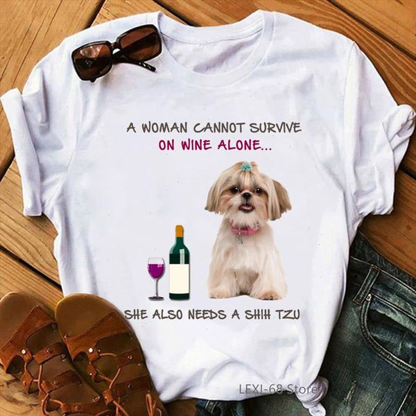 a women cant survive on wine alone letter print t shirt women kawaii dogs tshirt female harajuku shirt summer tee, White
a women cant survive on wine alone letter print t shirt women kawaii dogs tshirt female harajuku shirt summer tee, White