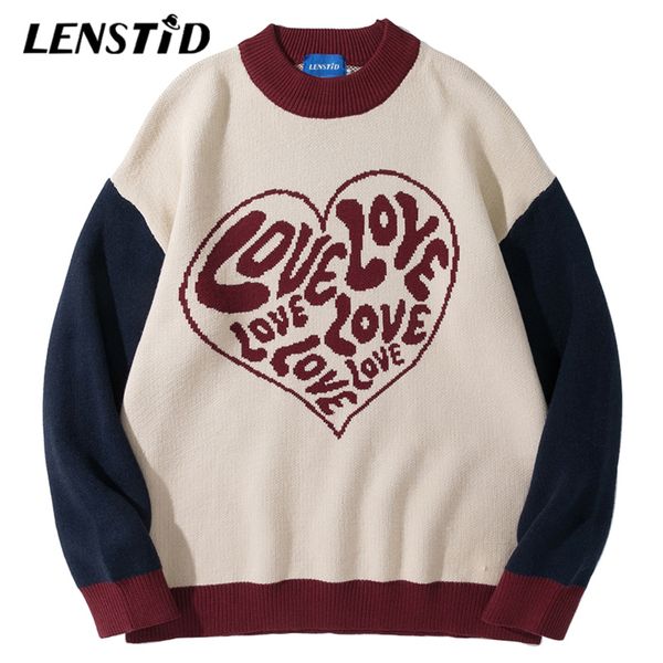 Lenstid - men's hip hop knitted sweater, street retail cloth printed with heart letters, autumn casual Harajuku sweater, White;black
Lenstid - men's hip hop knitted sweater, street retail cloth printed with heart letters, autumn casual Harajuku sweater, White;black
