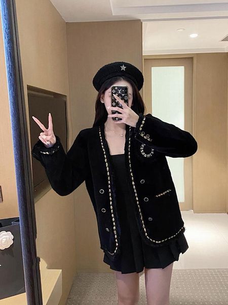 women's suits & blazers black plush coat for women autumn and winter, White;black
